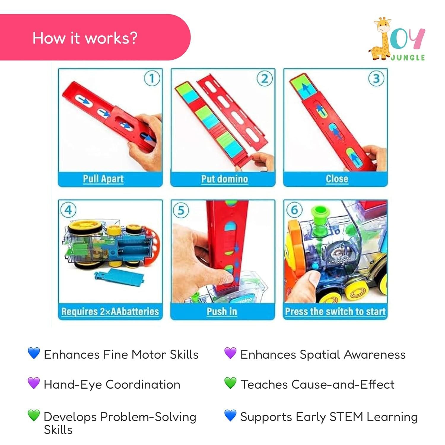 Train Toy Domino Set for Kids BPA-Free Plastic with Sound Effects