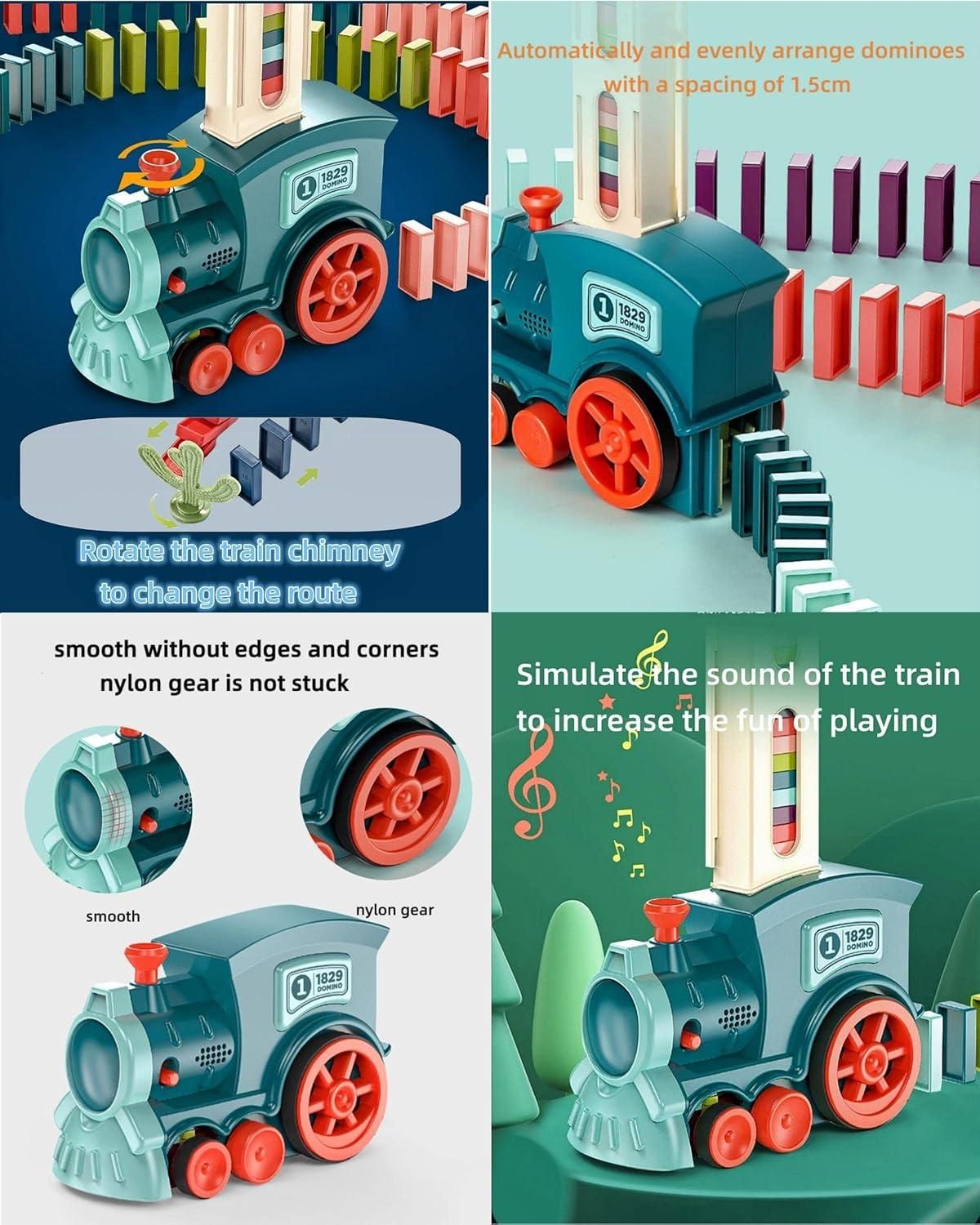 Train Toy Domino Set for Kids BPA-Free Plastic with Sound Effects